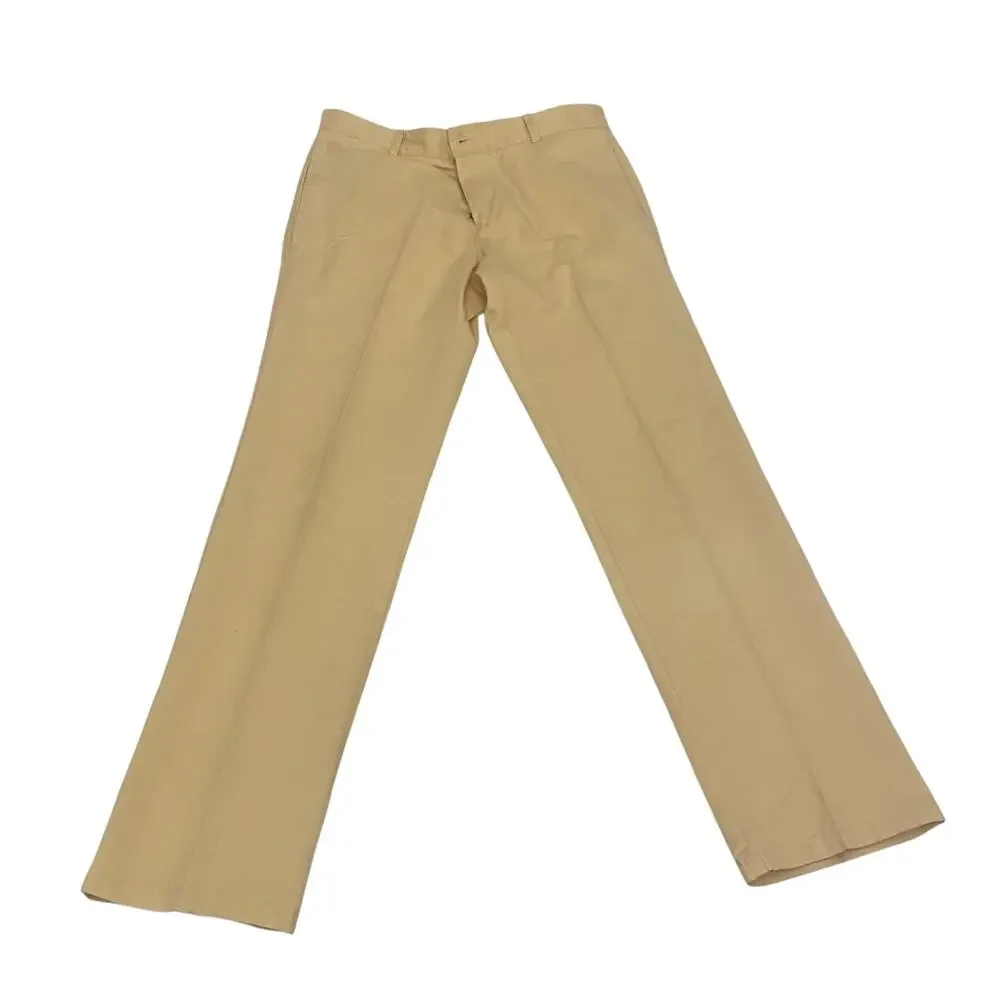 Lacoste Pants Men's Chino Flat Front Size 40 Yellow Regular Fit Made in Peru